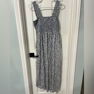 Smocked long cotton dress